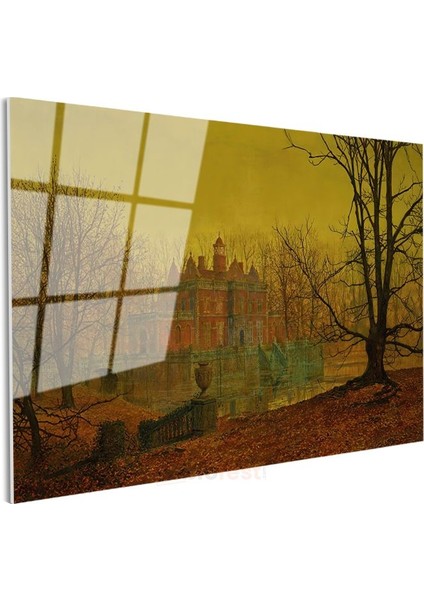 John Atkinson Grimshaw - Sonbahar Akşamında Malikane Cam Tablo modelleri