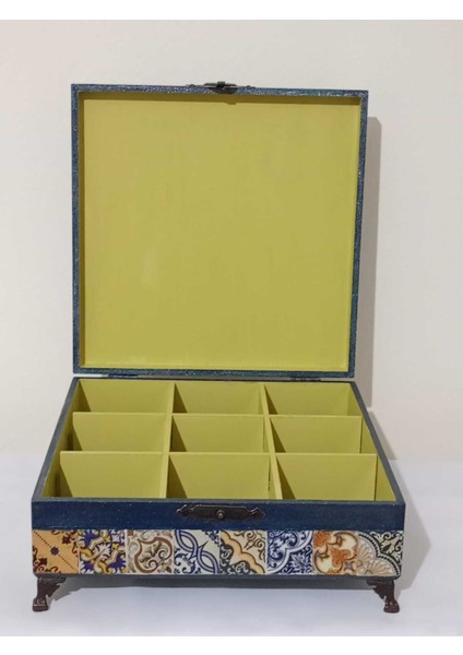 Yeşil Ahşap Karolu Harem Hanımı Resimli Dekoratif Kutu 26X26X8 cm fırsatları