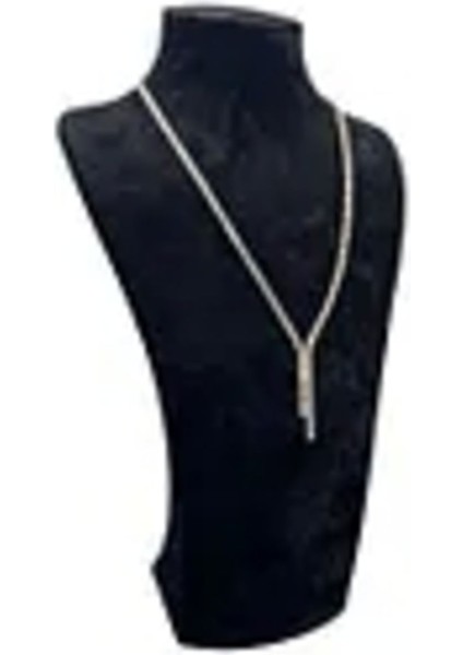 Yerli Süet Kumaş Elisia Manken, Siyah, 25/12 Cm, Takı Sergileme, Gerdanlık, Şık ve Zarif