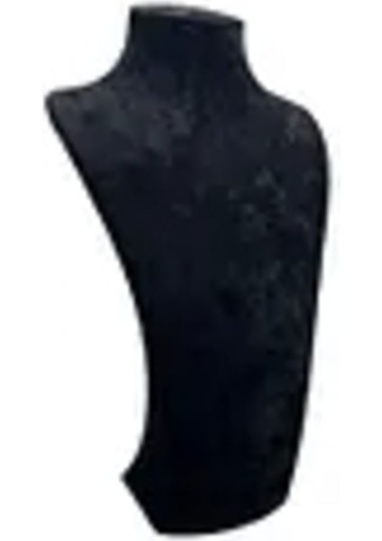 Yerli Süet Kumaş Elisia Manken, Siyah, 25/12 Cm, Takı Sergileme, Gerdanlık, Şık ve Zarif