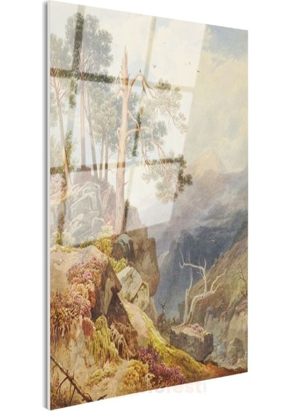 J.m.w. Turner - Dağ Vadisi Manzarası Cam Tablo