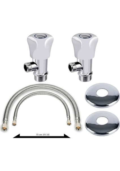 Klozet Flex Bağlantı Hortumu Taharat Musluğu Set