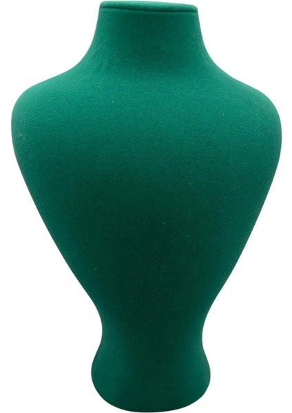 Yeşil Süet Kumaş Takı Mankeni 29/22 cm Sergileme, Yerli Üretim