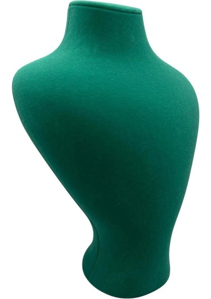 Yeşil Süet Kumaş Takı Mankeni 29/22 cm Sergileme, Yerli Üretim