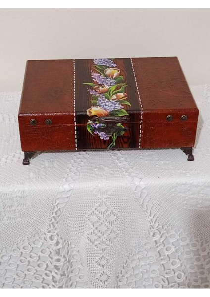 Ahşap Deri Görünümlü Dekoratif ve Hediye Kutusu 29X18,5X7,5 Cm, Kahverengi modelleri