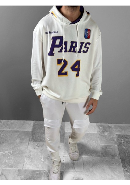 Üç Iplik Beyaz Taraftar Hoodie