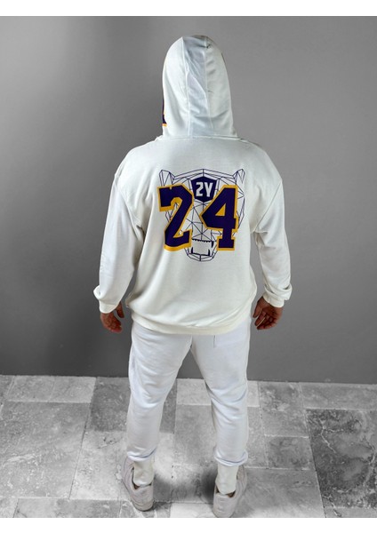 Üç Iplik Beyaz Taraftar Hoodie