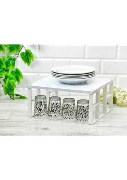 6'lı Dolap Içi Düzenleyici Raf, Bardak ve Organizer, Beyaz fırsatları