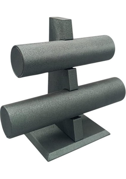 Yeşil Deri Kumaş Bilezik Sergileme, 22X24 Cm, T Model, Şık ve Kullanışlı