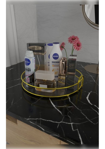 Çok Amaçlı Tek Katlı Organizer, Banyo ve Takı Düzenleyici, Sarı Renkli
