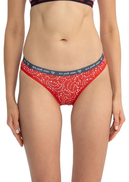 U.s Polo Assn. 66430 Kadın Karışık Desen Pamuklu 3'lü Slip Külot-Lacivert fırsatları