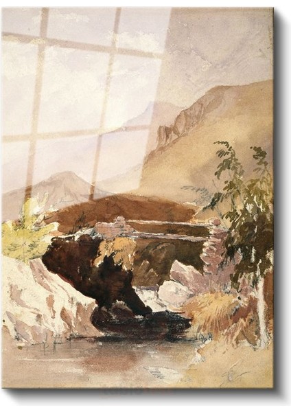 David Cox - Taş Köprü Cam Tablo