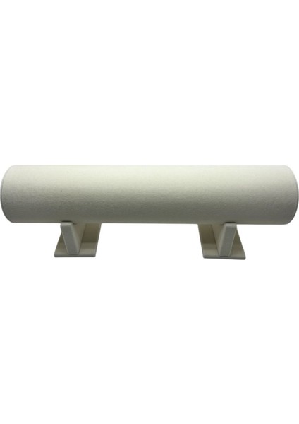 Küçük Boy Süet Kumaş Krem Renk 40 cm Ayaklı Dekoratif Stand modelleri