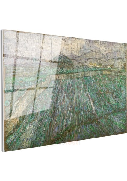 Vincent Van Gogh - Yağmurlu Manzara Cam Tablo
