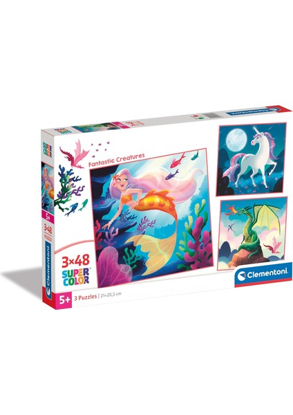 Clementonı 3X48 Super Kolor Fantastic Creatures [puzzle]