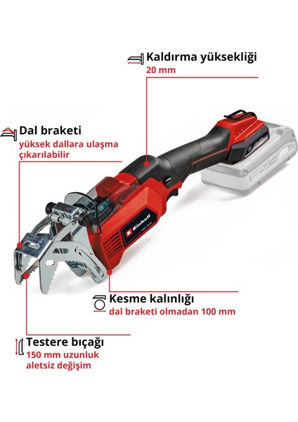 GE-GS 18/150 Li - Solo, Akülü Dal Kesme Makinesi (Akü ve şarj cihazı dahil değildir)