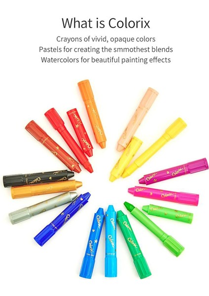 Colorix Amos CRX5PC12 Colorix Üçü Bir Arada 12'li Pp Kutu Çok Renkli fırsatları
