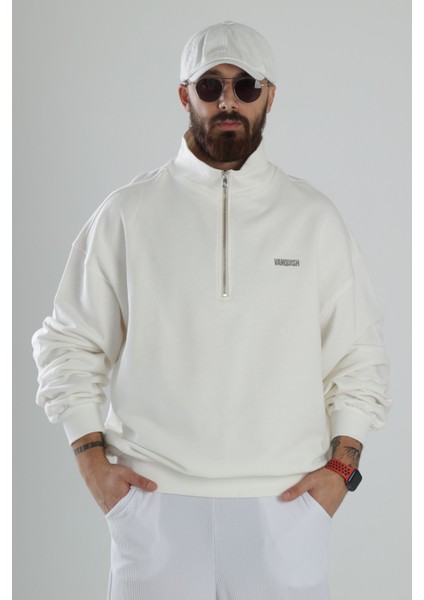 Oversize Beyaz Hoodie