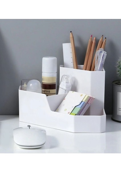 Beyaz Çok Amaçlı Köşe Organizer, Kalem, Fırça, Tarak Düzenleyici