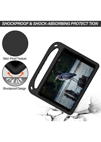 Kickstand Tasarım Sert Eva Tablet Koruyucu Kılıf Kılıfı iPad 10.2 (2020)/(2019)/(2021)-SIYAH Için Saplı (Yurt Dışından) modelleri