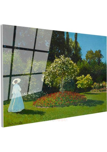 Claude Monet - Sainte-Adresse'deki Bahçe Cam Tablo