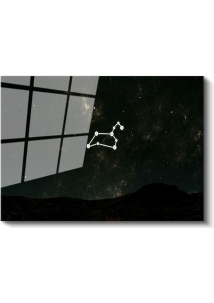 Gece Takımyıldızı - Karanlık Gökyüzünde Parlayan Yıldız Haritası Cam Tablo fiyatları