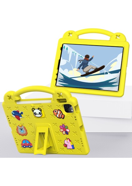 iPad Pro 11(2022)/(2021)/(2020)/(2018)/IPAD AIR(2022)/(2020) El Tutacağı Eva Kılıf Darbeye Dayanıklı Destekli Tablet Koruyucu Kılıf-Sarı (Yurt Dışından) fırsatları