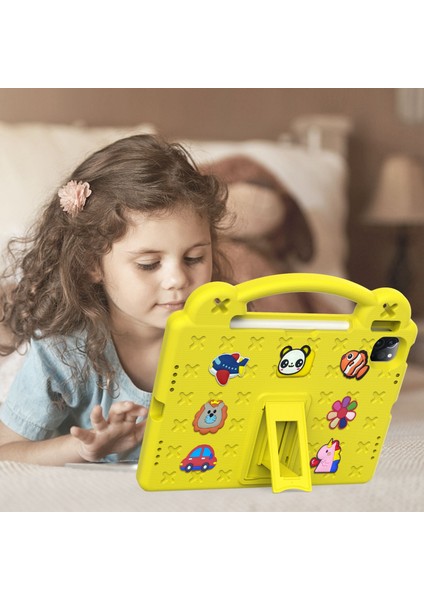 iPad Pro 11(2022)/(2021)/(2020)/(2018)/IPAD AIR(2022)/(2020) El Tutacağı Eva Kılıf Darbeye Dayanıklı Destekli Tablet Koruyucu Kılıf-Sarı (Yurt Dışından) indirimleri