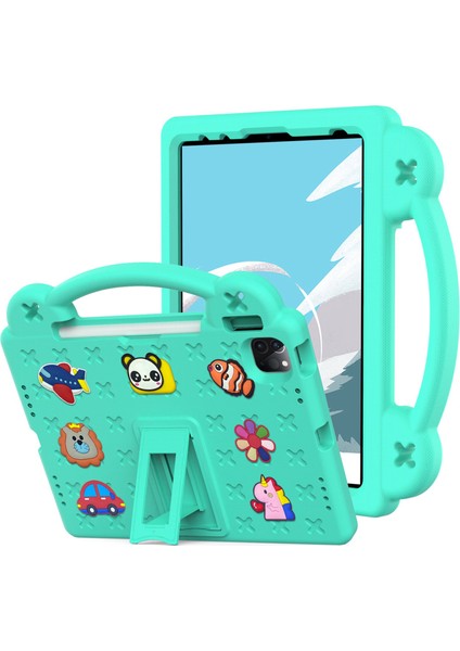 iPad Pro 11(2022)/(2021)/(2020)/(2018)/IPAD AIR(2022)/(2020) El Tutacağı Eva Kılıf Darbeye Dayanıklı Destekli Tablet Koruyucu Kılıf-Yeşil (Yurt Dışından)