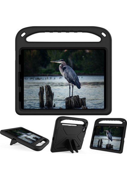 Darbeye Dayanıklı Kickstand Tasarımlı Sert Eva Tablet Kılıfı iPad Pro 11 (2022)/(2021)/(2020)/(2018)/IPAD Air (2020)/AIR (2022)-SIYAH Için Saplı (Yurt Dışından) fiyatları