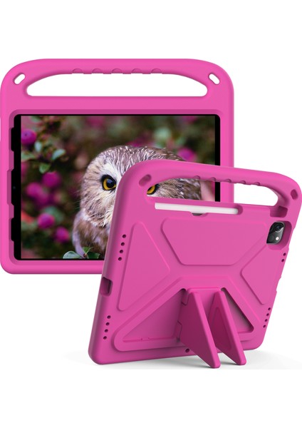 Darbeye Dayanıklı Kickstand Tasarımlı Sert Eva Tablet Kılıfı iPad Pro 11 (2022)/(2021)/(2020)/(2018)/IPAD Air (2020)/AIR (2022)-ROSE Için Saplı (Yurt Dışından)