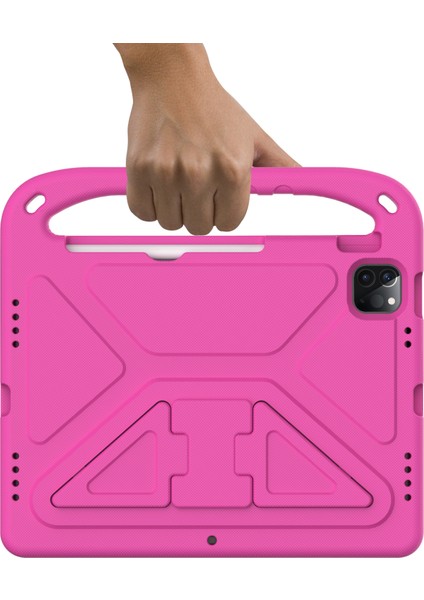 Darbeye Dayanıklı Kickstand Tasarımlı Sert Eva Tablet Kılıfı iPad Pro 11 (2022)/(2021)/(2020)/(2018)/IPAD Air (2020)/AIR (2022)-ROSE Için Saplı (Yurt Dışından) indirimleri