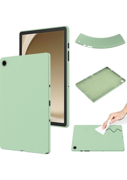 Samsung Galaxy Tab A9+Tablet Kılıfı Sıvı Silikon Koruyucu Kapak-Yeşil (Yurt Dışından)