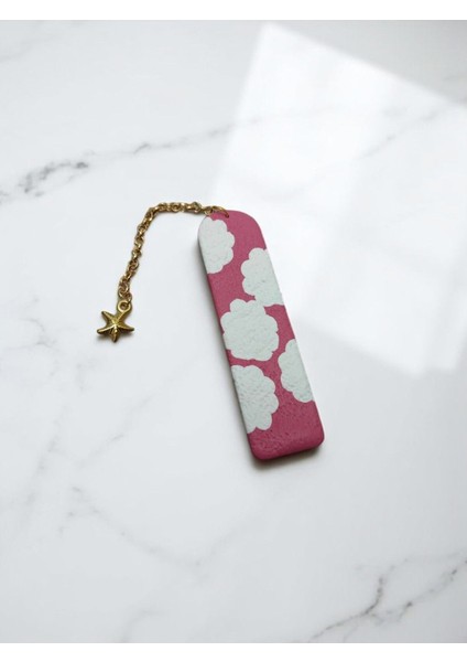 Pinky- Bulut Desenli El Yapımı Polimer Kil Kitap Ayracı fırsatları