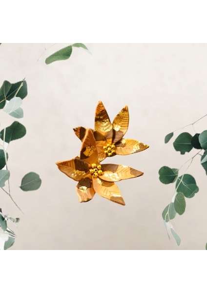 Fleur D'or– El Yapımı Özel Tasarım Altın Yaprak Küpe