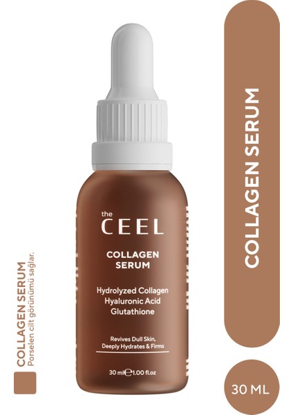 Dolgunlaştırıcı ve Cilt Sıkılığını Destekleyen Kolajen Serum Hydrolyzed Collagen, Glutatyon 30 ml