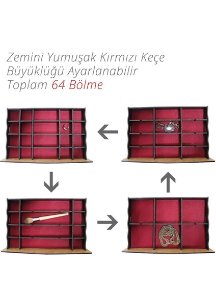 Şık Büyük Takı ve Kozmetik Organizer, Siyah ve Gold Renk, Düzenleyici Kutusu fırsatları
