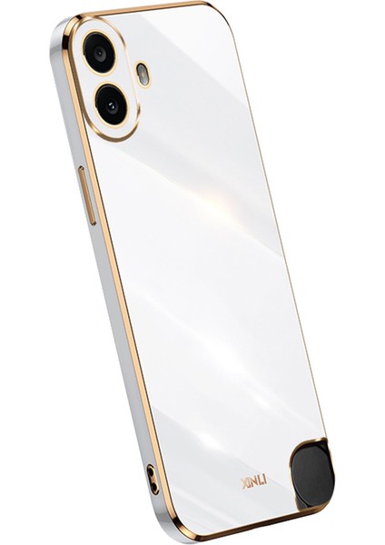 Xınlı For Nothing Cmf Telefon 1 Kılıfı Tpu Telefon Kılıfı Elektrokaplama Çerçeveli-Beyaz (Yurt Dışından)