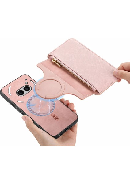 Caseneo For Nothing PHONE(2A)KILIF Çapraz Doku Deri Çıkarılabilir Manyetik Telefon Kılıfı-Pembe (Yurt Dışından) fırsatları