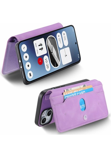 Caseneo For Nothing PHONE(2A)KILIF Çapraz Doku Deri Çıkarılabilir Manyetik Telefon Kılıfı-Mor (Yurt Dışından) modelleri