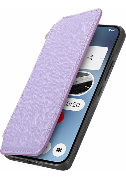 Caseneo For Nothing PHONE(2A)KILIF Çapraz Doku Deri Çıkarılabilir Manyetik Telefon Kılıfı-Mor (Yurt Dışından) indirimleri