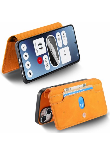 Caseneo For Nothing PHONE(2A)KILIF Çapraz Doku Deri Çıkarılabilir Manyetik Telefon Kılıfı-Sarı (Yurt Dışından) modelleri