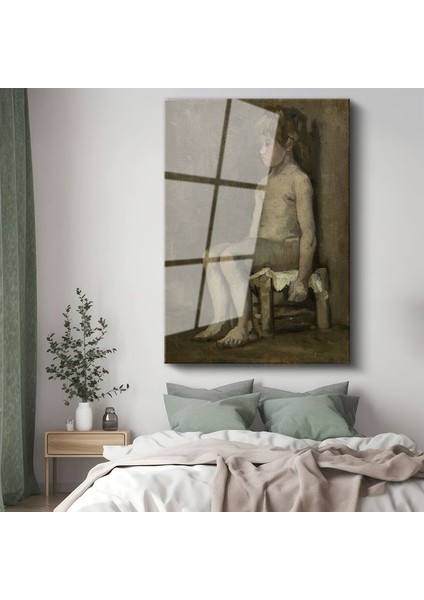 Vincent Van Gogh - Sandalyede Oturan Çocuk Cam Tablo