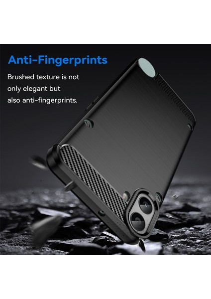 For Nothing Cmf Telefon 1 Kılıfı Karbon Fiber Doku Tpu Fırçalanmış Telefon Kılıfı-Siyah (Yurt Dışından)