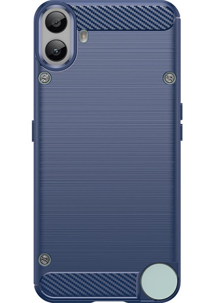 For Nothing Cmf Telefon 1 Kılıfı Karbon Fiber Doku Tpu Fırçalanmış Telefon Kılıfı-Mavi (Yurt Dışından)