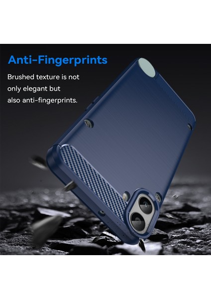 For Nothing Cmf Telefon 1 Kılıfı Karbon Fiber Doku Tpu Fırçalanmış Telefon Kılıfı-Mavi (Yurt Dışından)