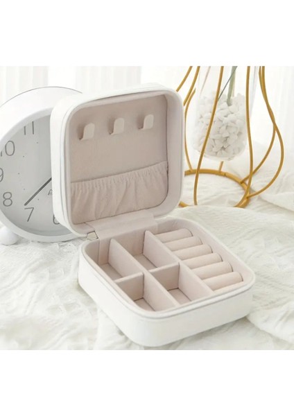 Mini Taşınabilir Seyahat Takı Kutusu, Fermuarlı ve Şık Pu Deri Tasarım fırsatları