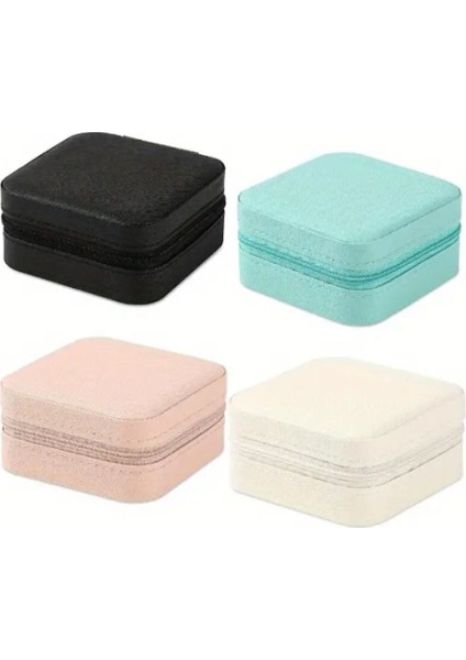 Mini Taşınabilir Seyahat Takı Kutusu, Fermuarlı ve Şık Pu Deri Tasarım