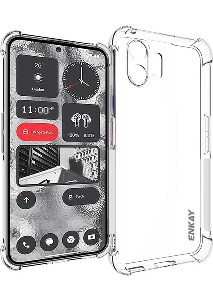 Enkay Hat Prınce For Nothing Phone(2)Güçlendirilmiş Köşe Tpu Kılıf Kaymaz Şerit Kenar Şeffaf Kapak (Yurt Dışından)