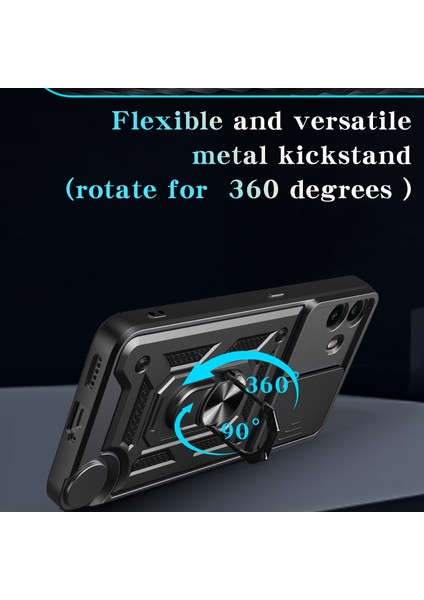 For Nothing Cmf Telefon 1 Kılıfı Kayar Kamera Kapağı Pc+Tpu Destekli Telefon Kılıfı-Siyah (Yurt Dışından)